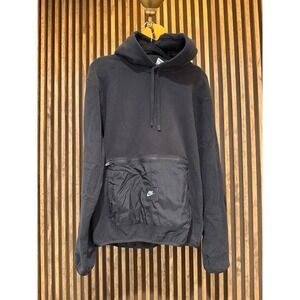 Vintage Nike Black Thermal Hoodie‎ windbreaker thermal